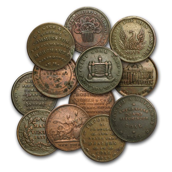 1832-1844 Copper Hard Times Token Avg Circ/VF (Random) 1832-1844 Copper Hard Times Token Avg Circ/VF (Random)